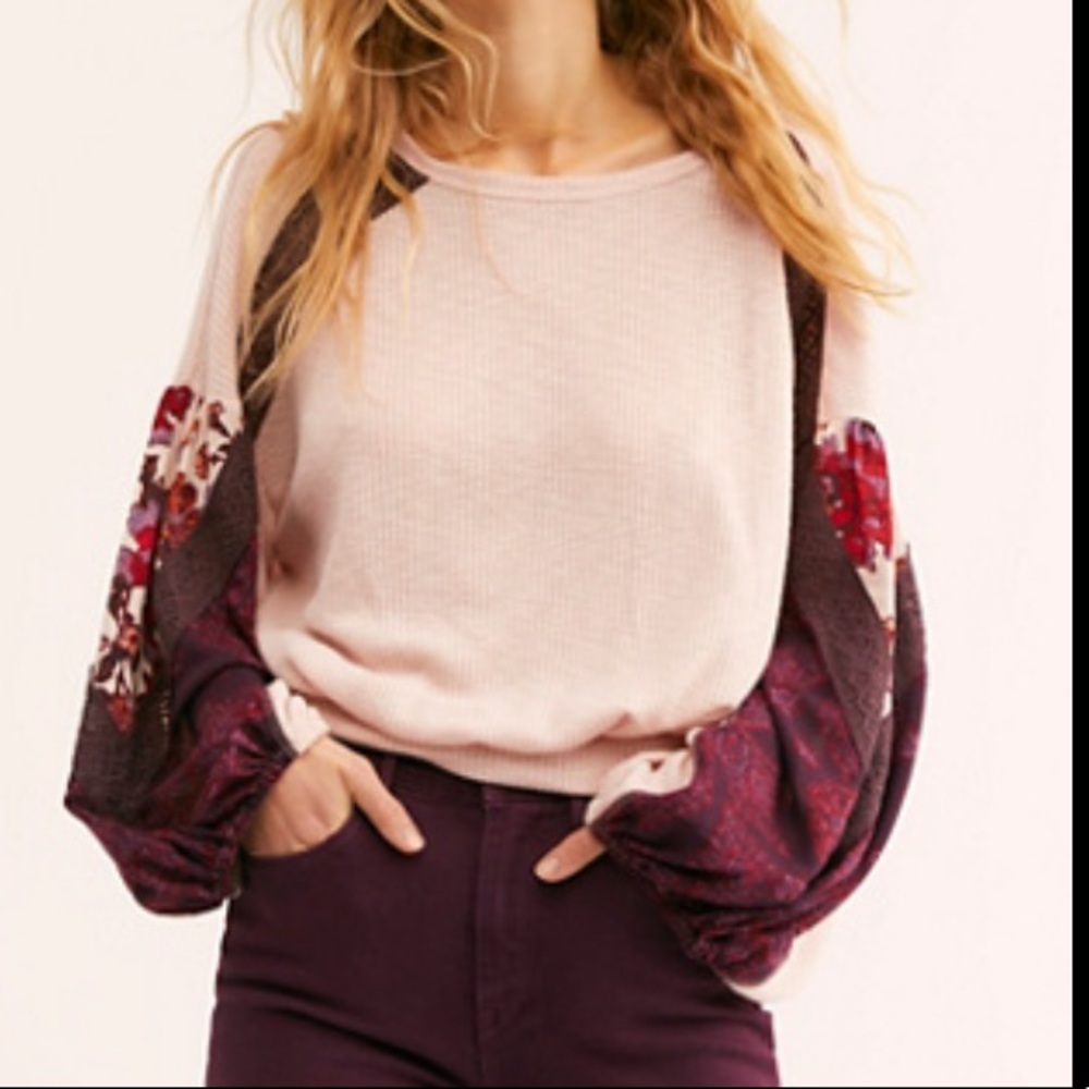 NWT! FreePeople Casual Clash top in rose pink sz M
